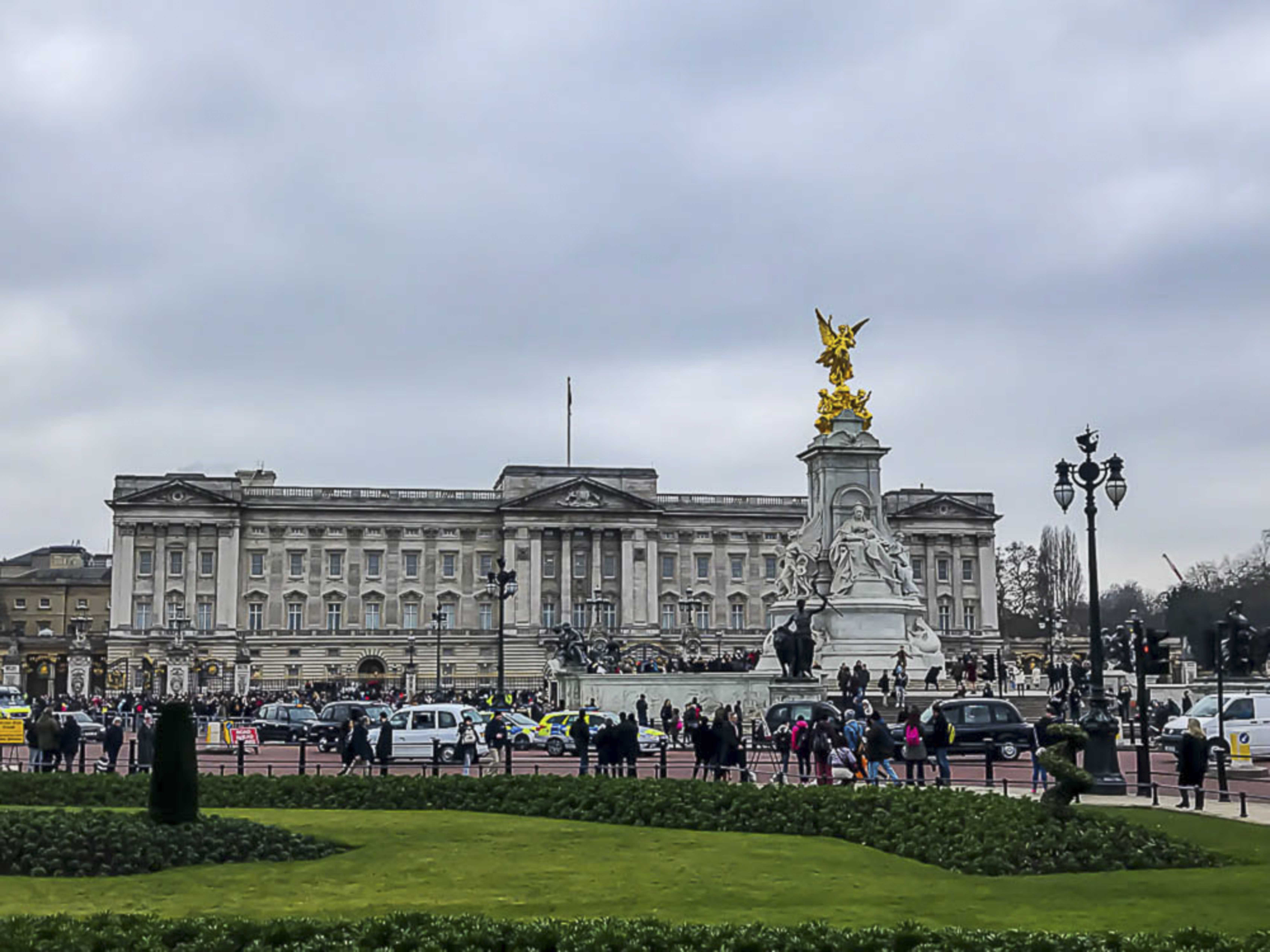 Buckingham Palace with the Victoria Memorial in the foreground
