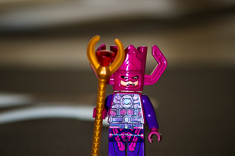 LEGO scene with dramatic lighting — one light, total control