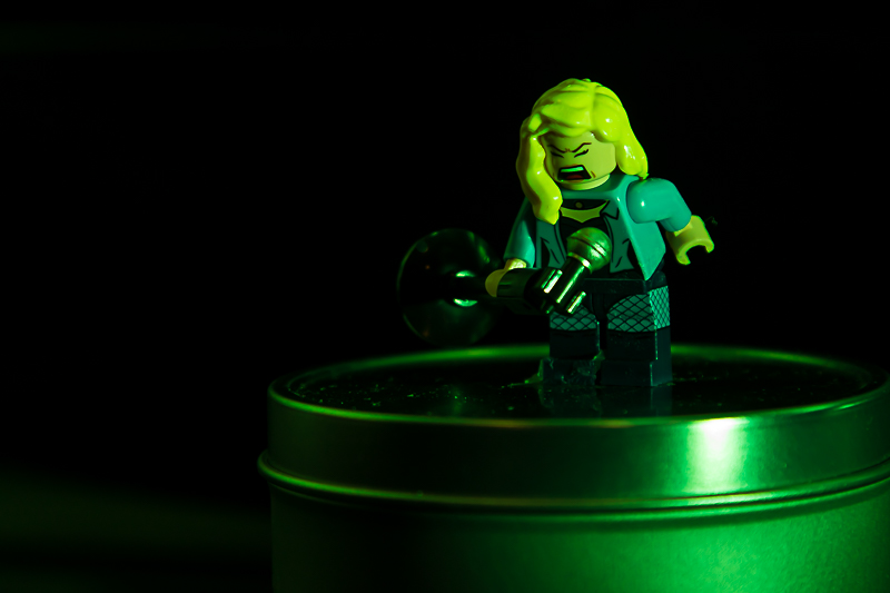 LEGO character against a dark background — moody and cinematic