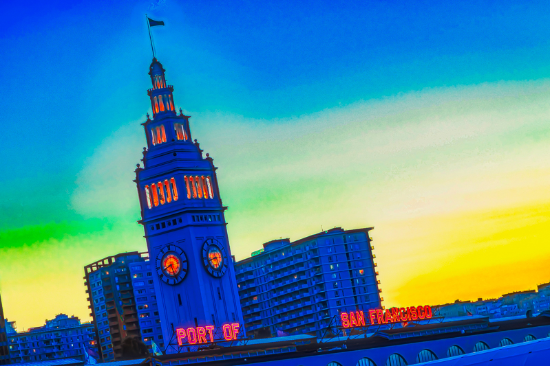 Twilight on the Embarcadero — blue hour reflections on the bay