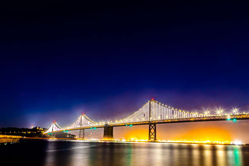 Wide sunset panorama from the Embarcadero waterfront