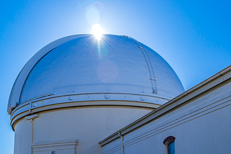 Mount Hamilton summit — Lick Observatory buildings in late afternoon light