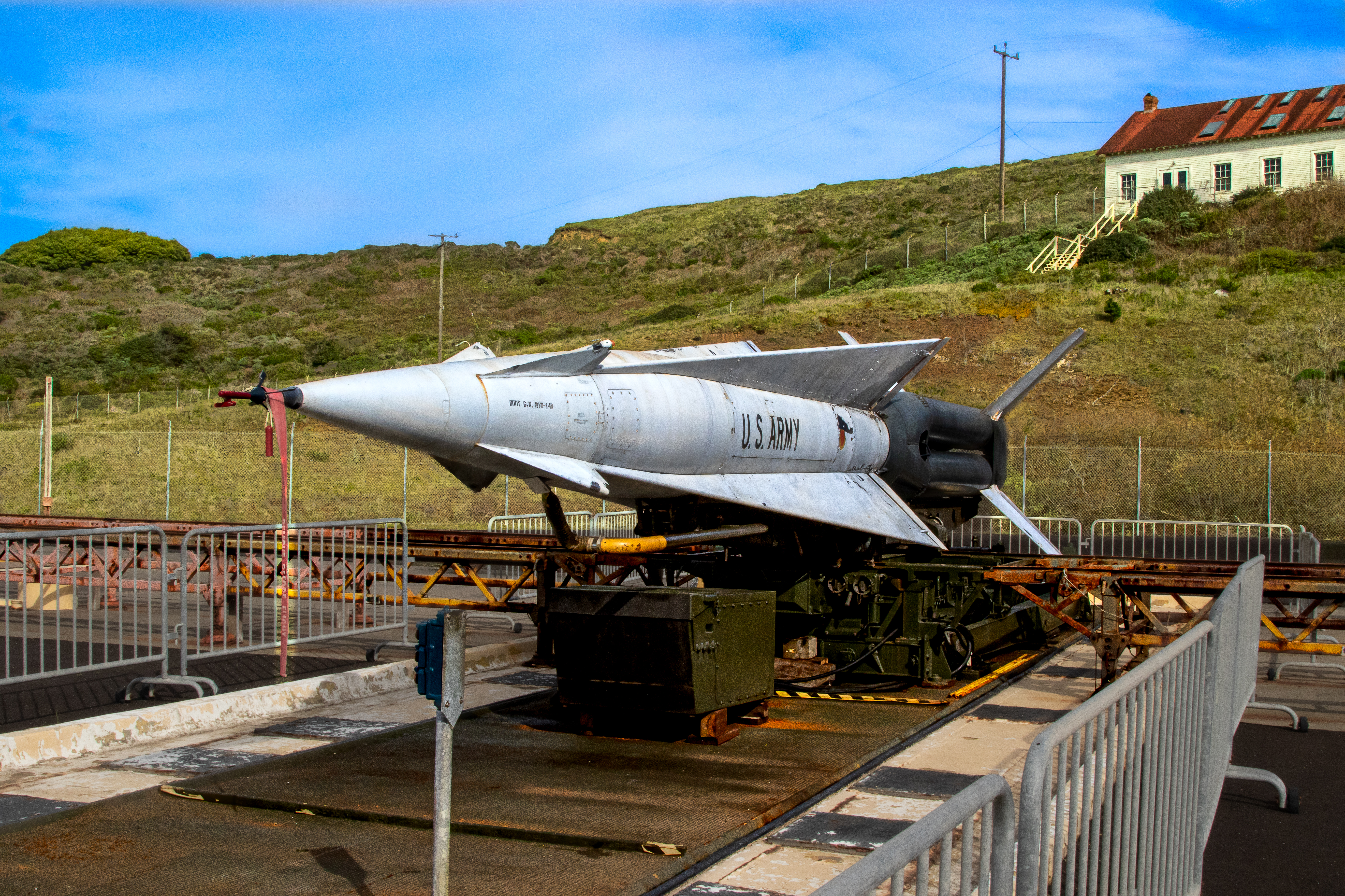 Nike missile site entrance sign — a reminder of the base's Cold War purpose