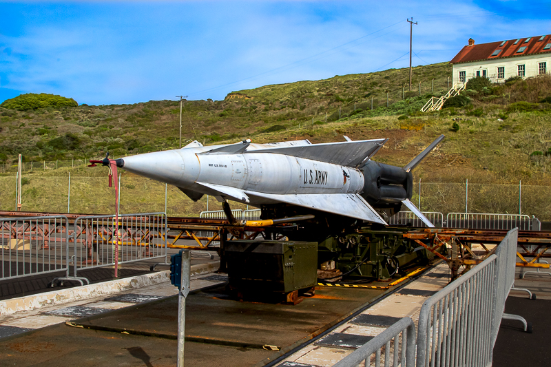 Restored Nike missile in position — the last operational site of its kind in the US