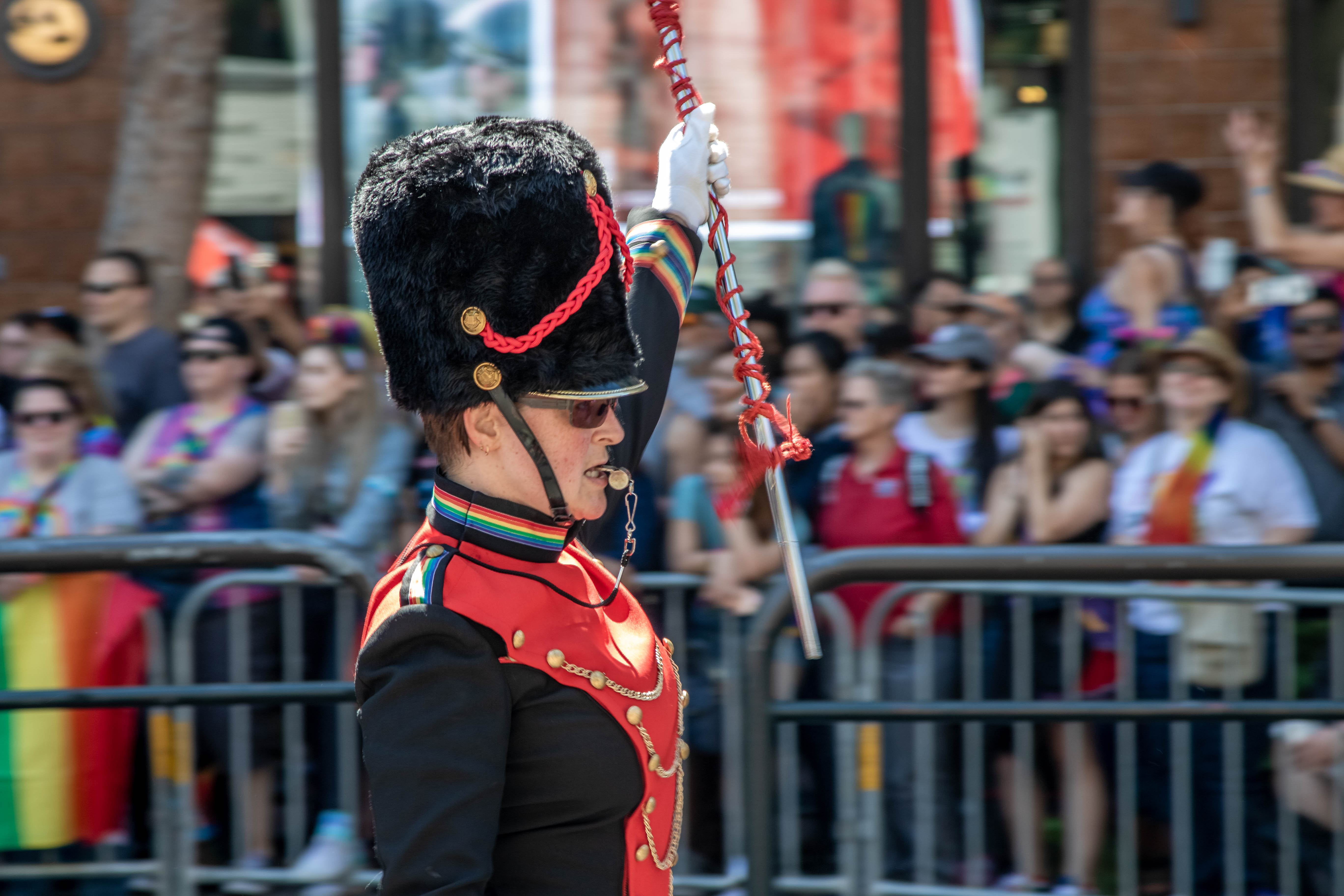 SF Pride Parade — colorful crowd and marching band