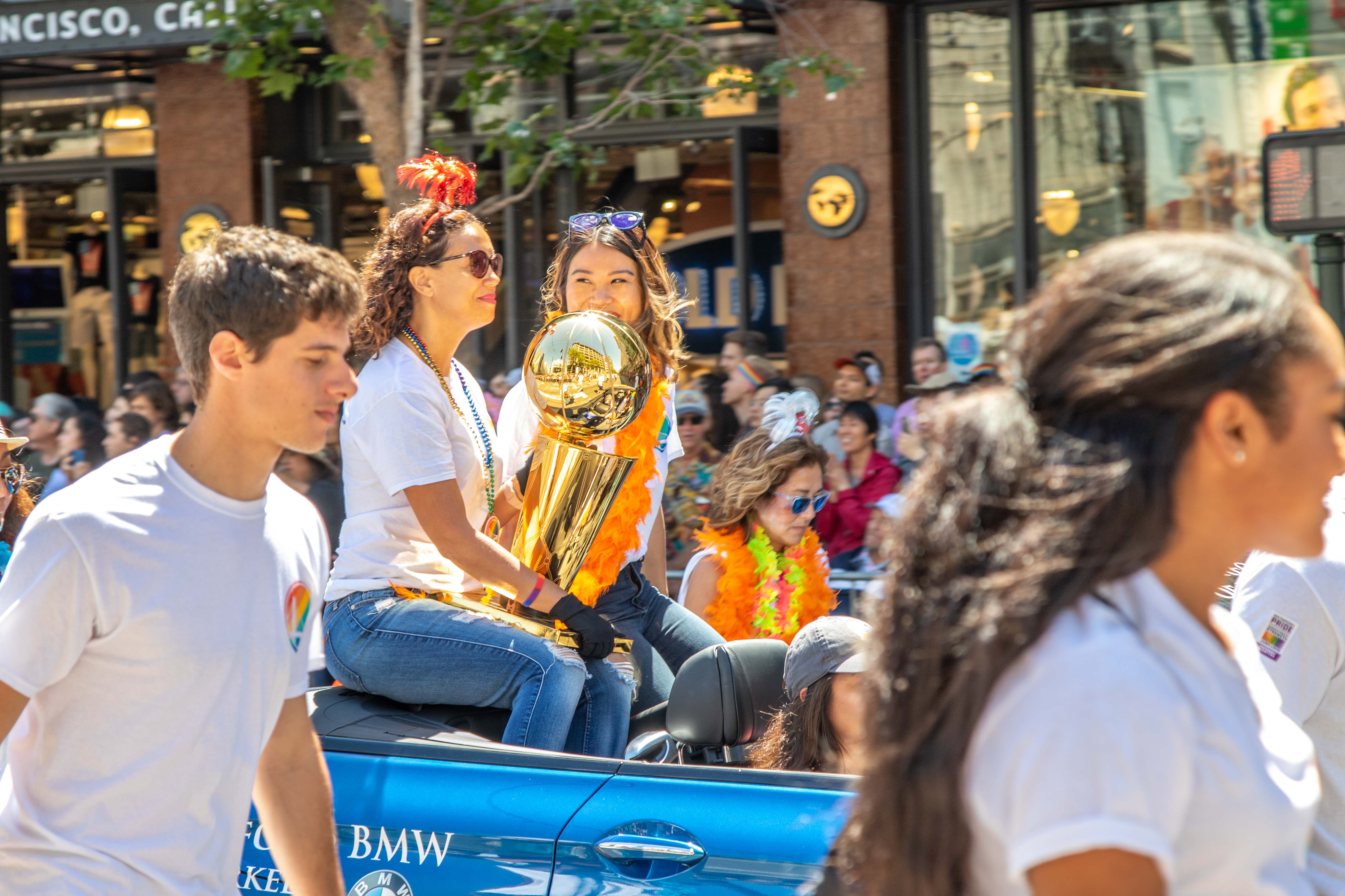 SF Pride 2019 — band leader directing the march