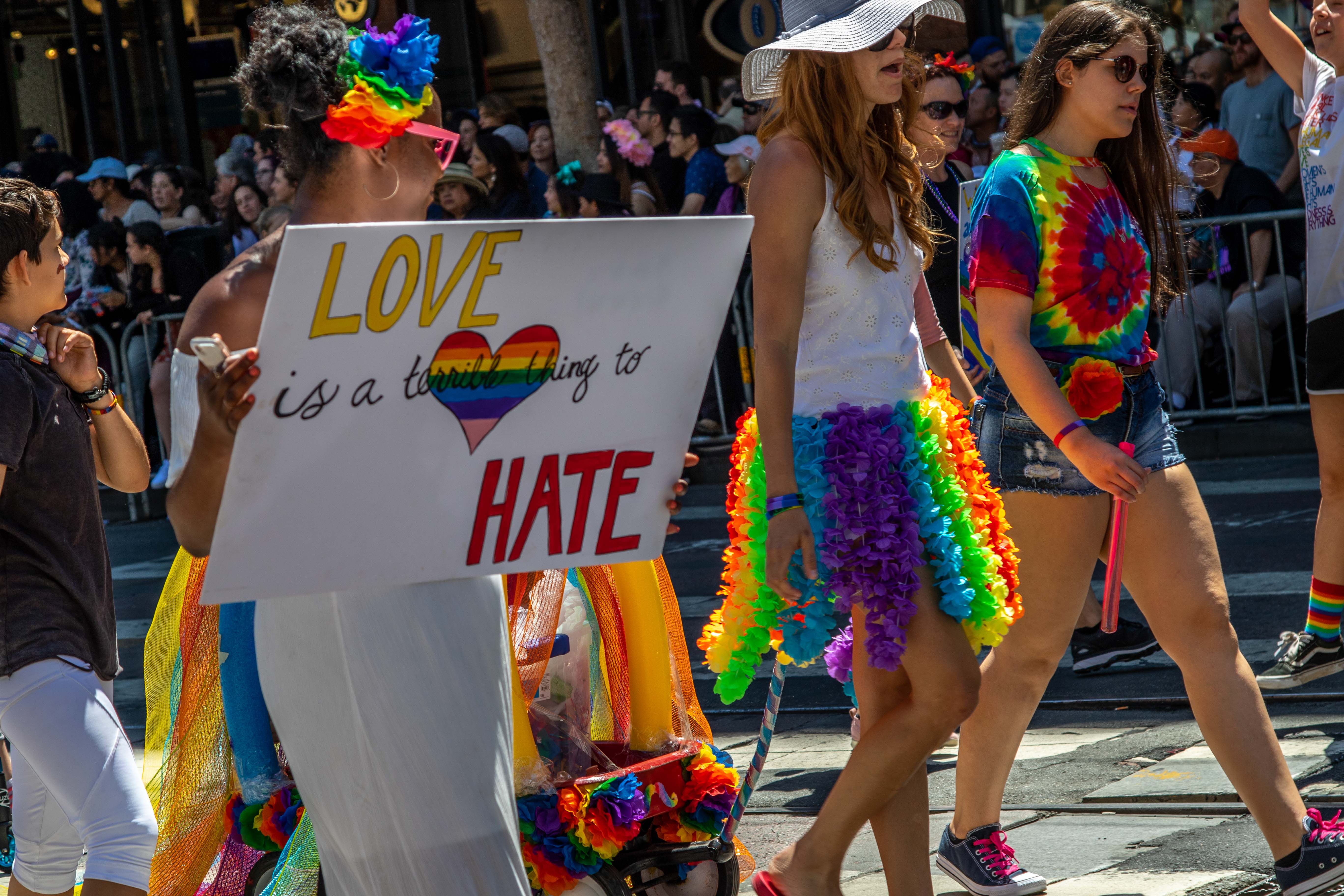 SF Pride — close-up of a clarinet player mid-march