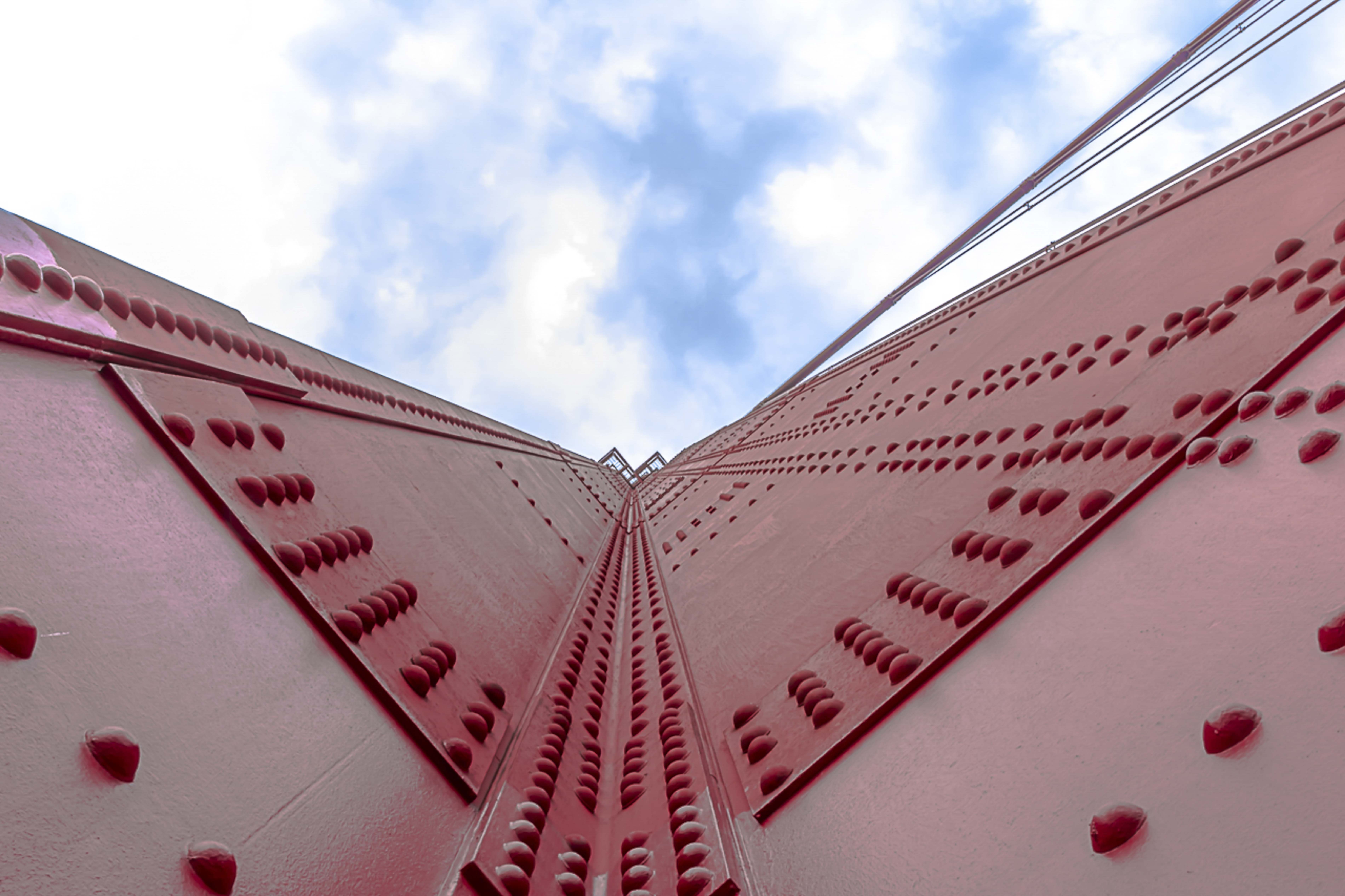 Golden Gate Bridge tower rivet detail from below