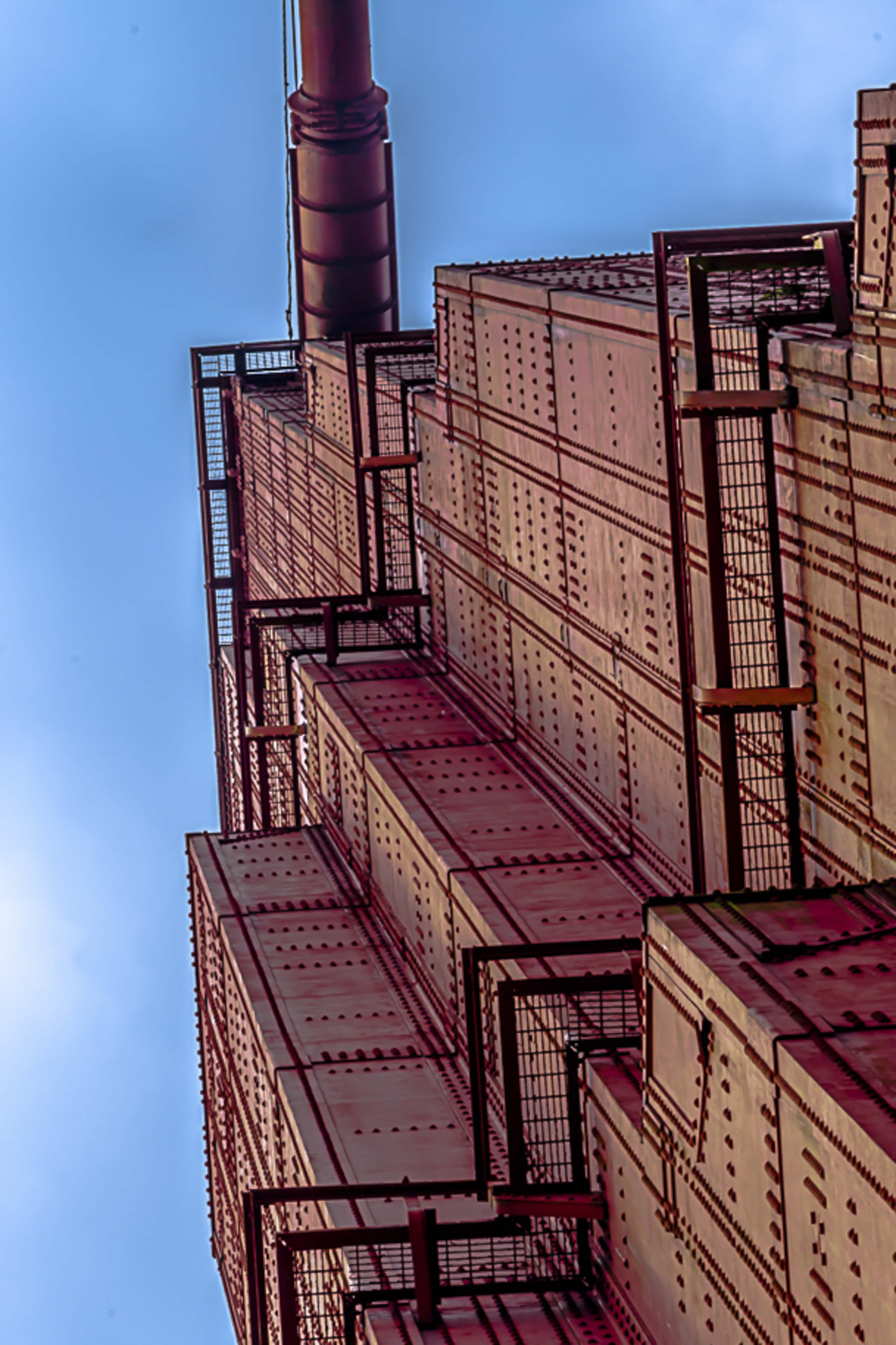 Golden Gate Bridge tower and maintenance ladder detail