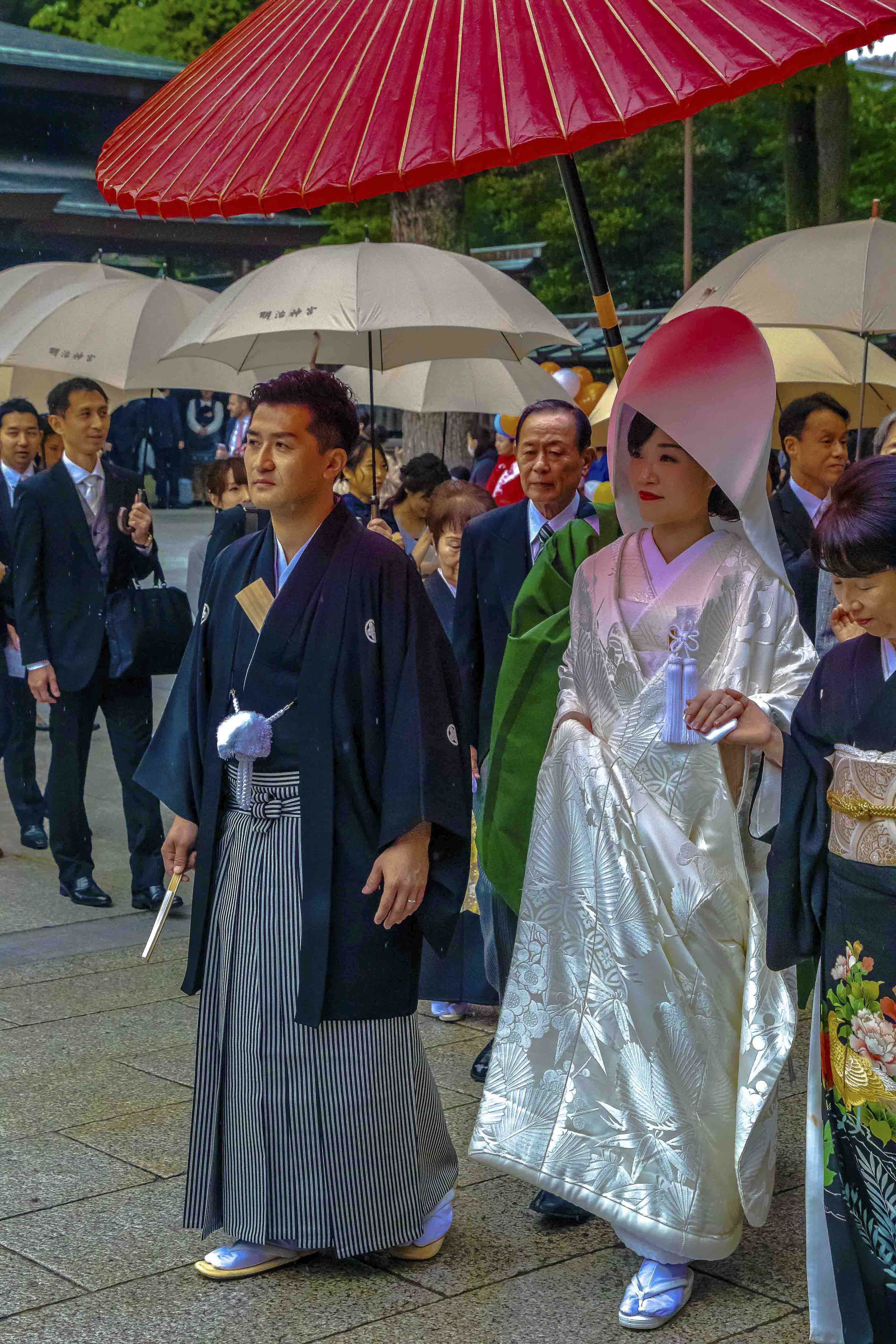 Traditional Shinto wedding procession at Meiji Shrine