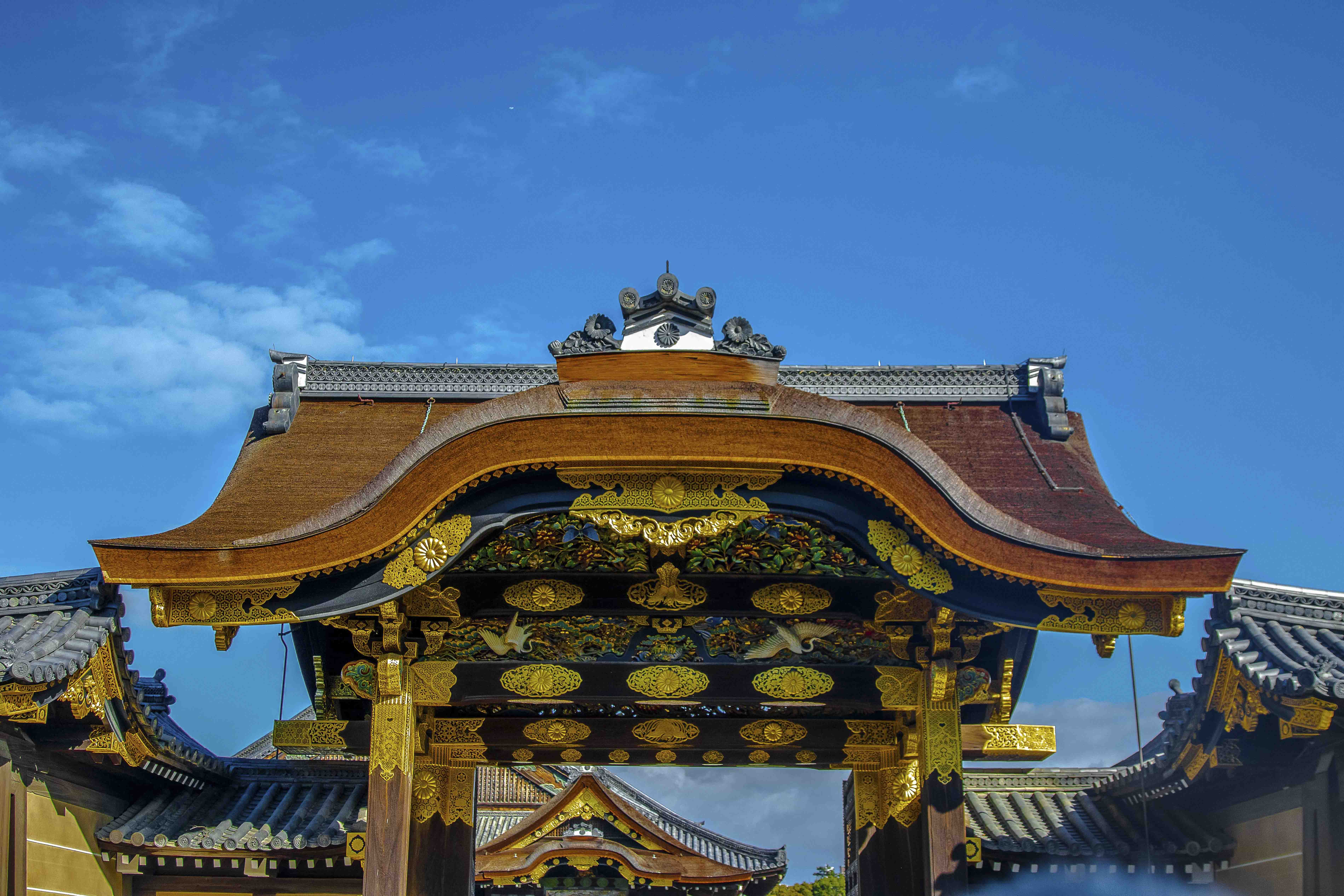 Karamon Gate ornate gilded roof, Nijo Castle, Kyoto
