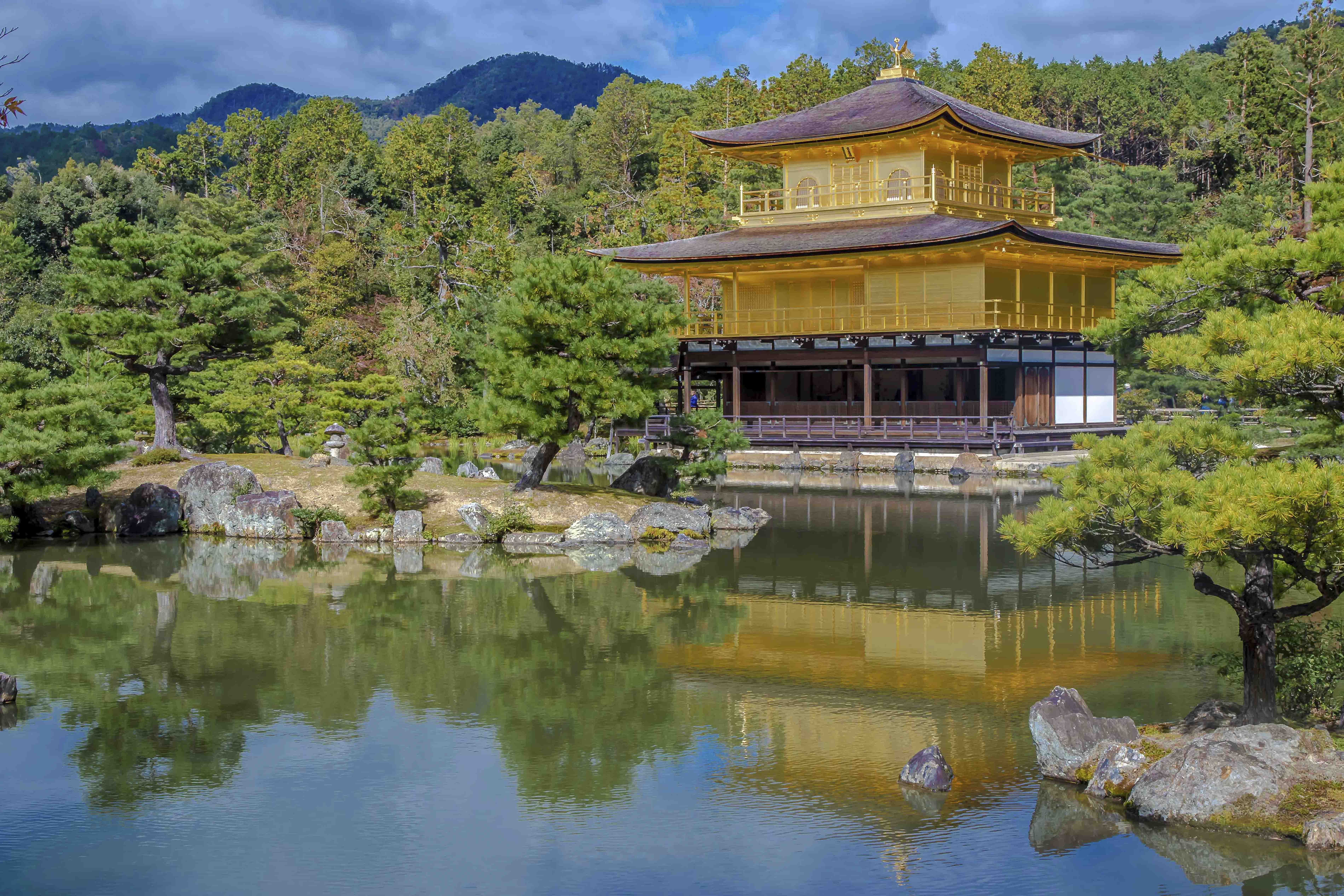 Kinkaku-ji Golden Pavilion from across the garden